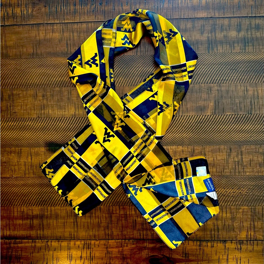 Yellow and Blue Patterned Scarf